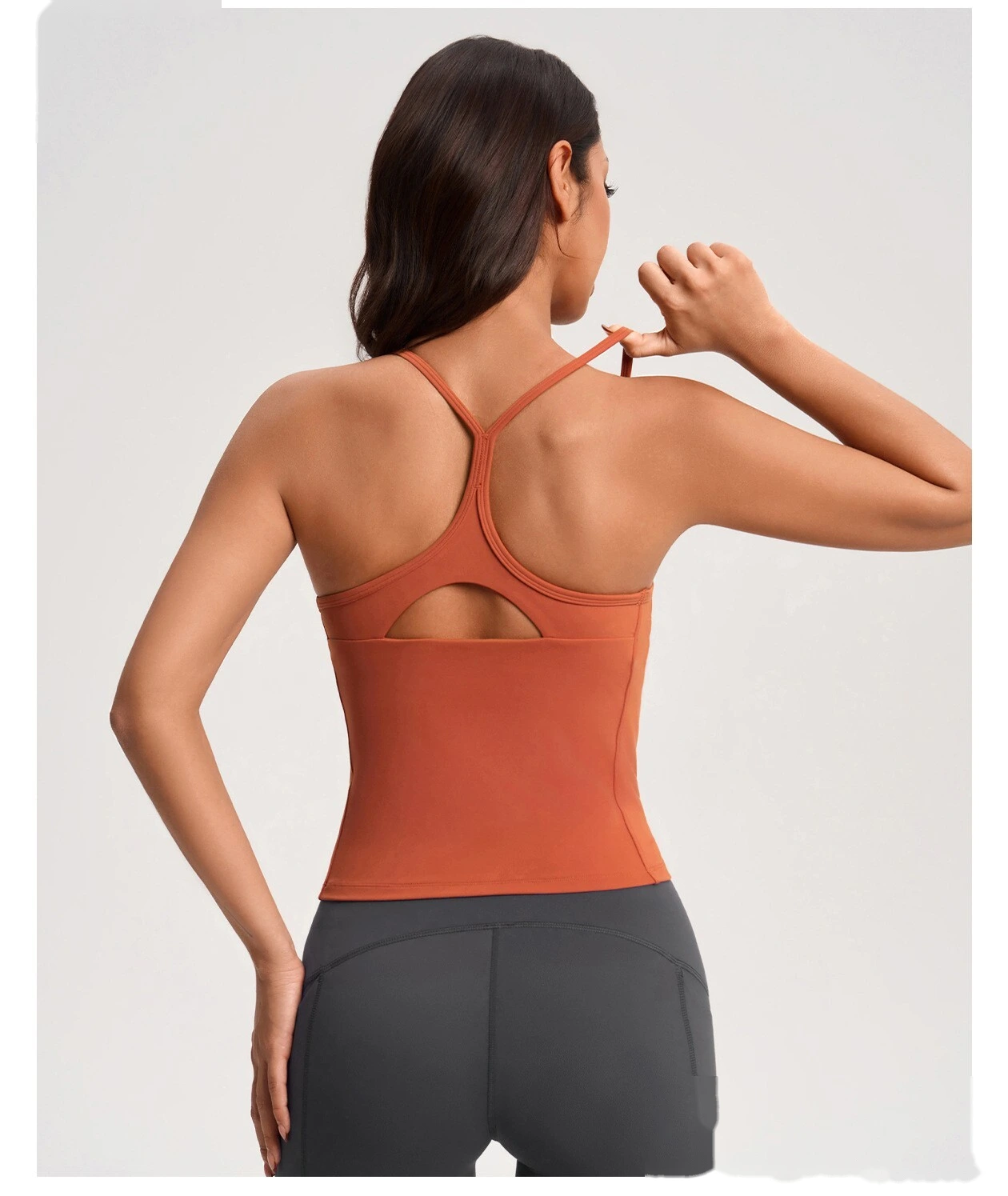 Bulk Custom Nude-Feel Yoga Tank - Padded Push-Up Sports Bra for Running & Gym Workouts detail