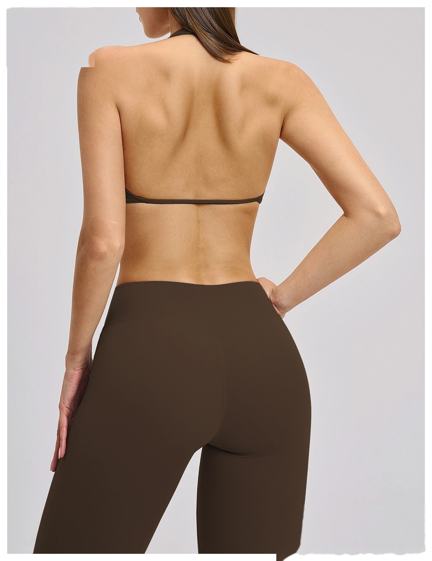 Custom Halter Neck Sports Bra Hollow Back Design Supportive Yoga Bra for Gym Workout Running detail