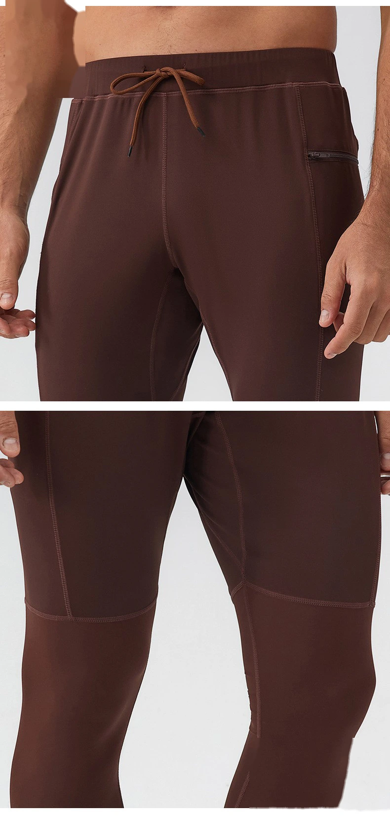 Customizable Men's Nylon Sport Pants | Quick-Dry Breathable, Zipper Pockets, Tight Calf for Fitness detail
