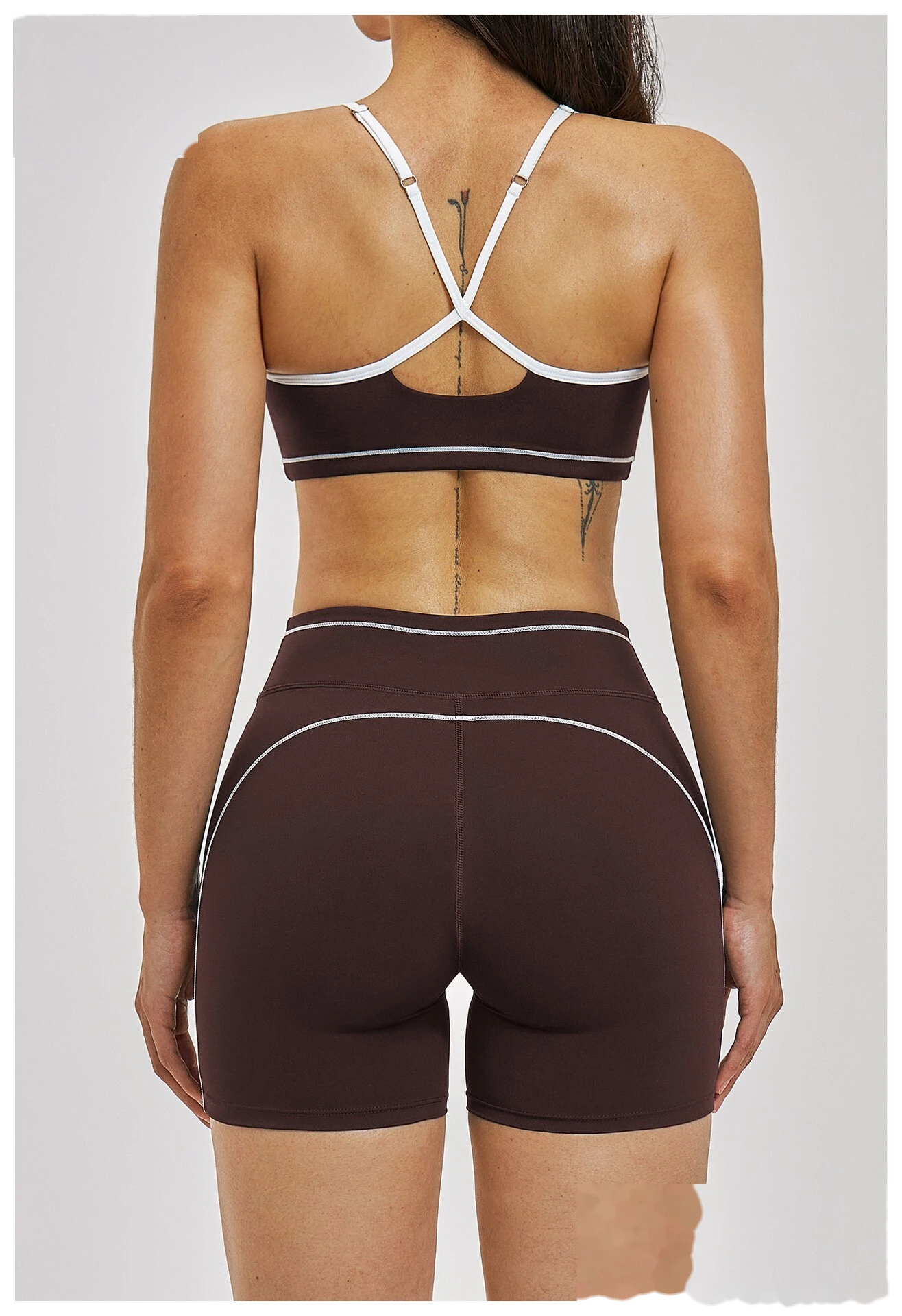 Women’s High Waist Color Block Casual Shorts Yoga Running Fitness Sports Shorts Custom detail