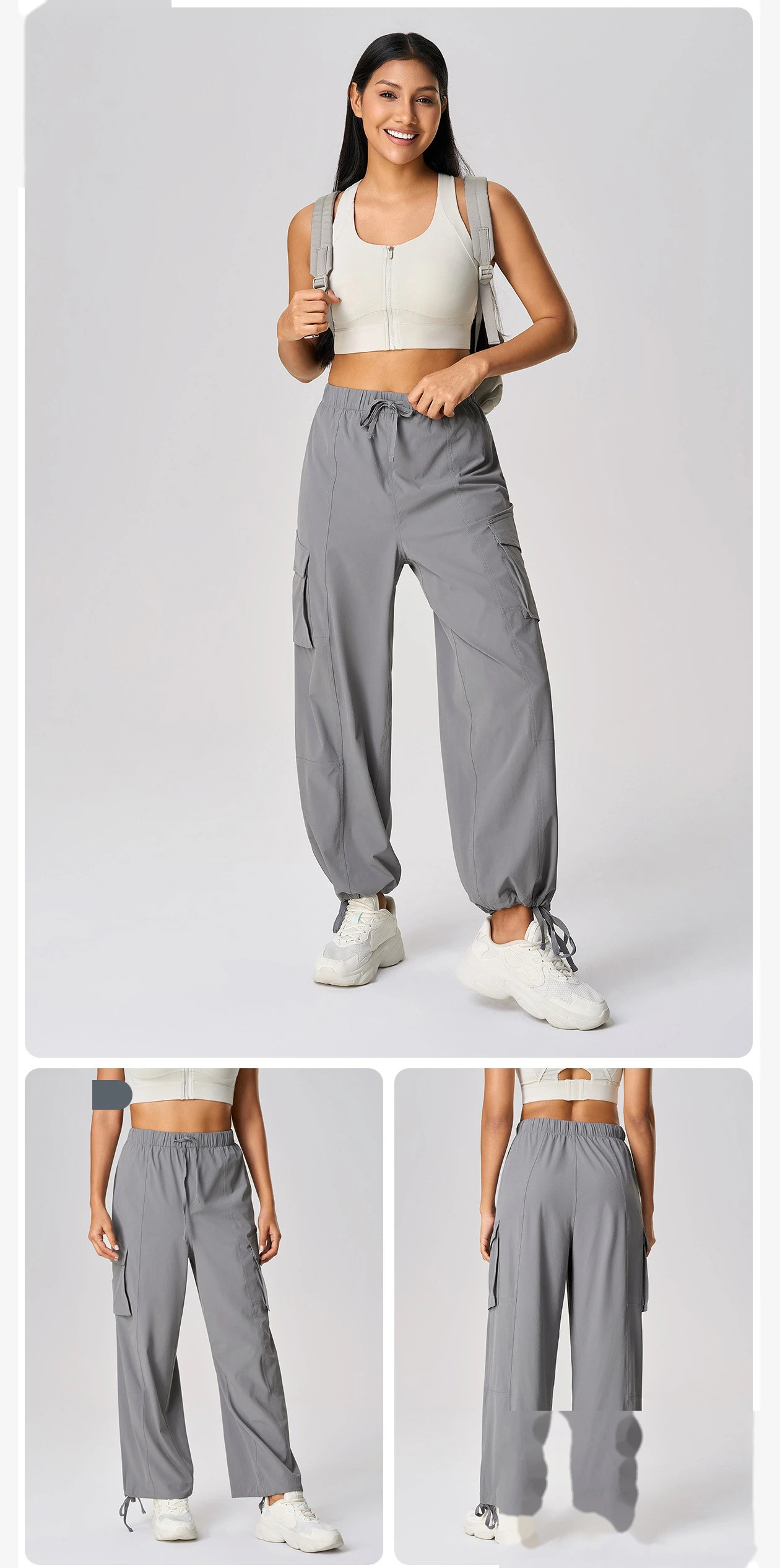 Spring and summer new sports casual pants female loose Joker straight pants nude breathable fitness yoga pants detail