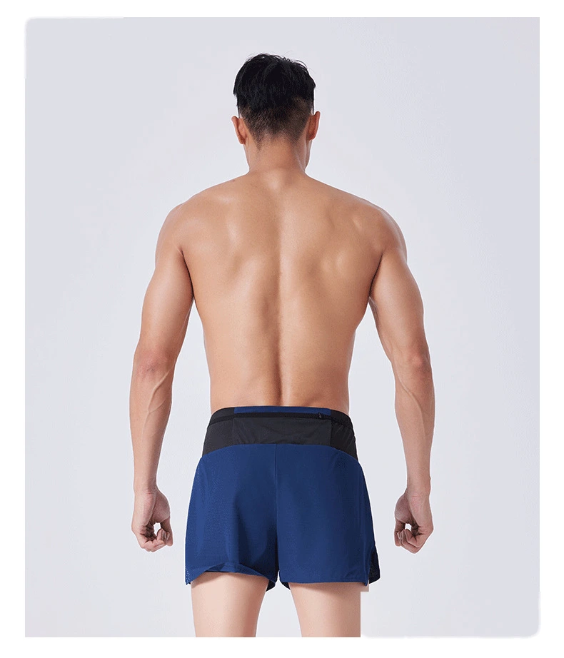 Men 2 in 1 running quick dry sports shorts basketball track shorts detail
