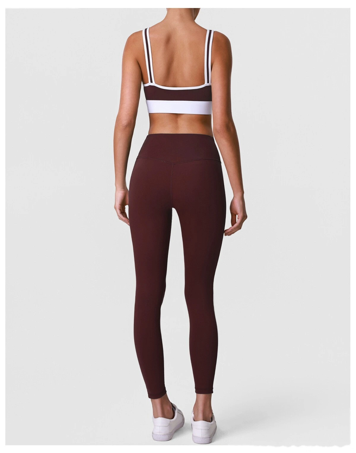 Women’s Custom High Stretch Quick Dry Color Block Sports Bra Beauty Back Yoga Bra Tank Top detail