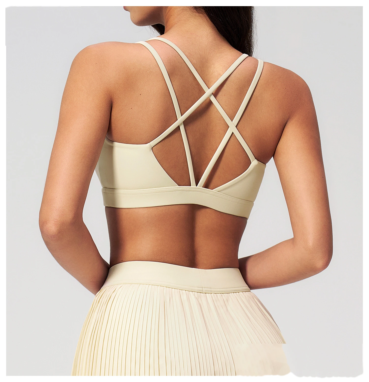 Women's Yoga Outfit Set, Sexy Beauty Back Sports Bra and Quick Dry Fitness Tennis Skirt Workout Suit detail