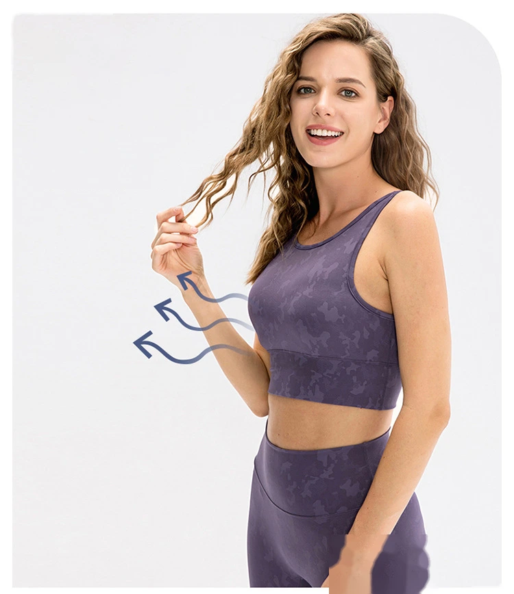 Women sports bra padded yoga bras gym running workout crop top detail