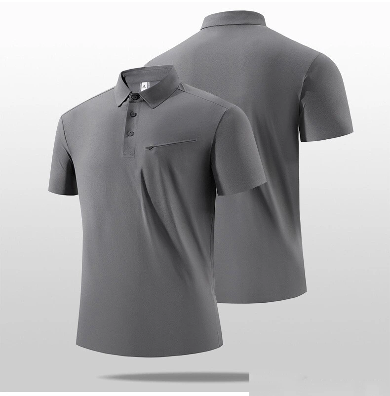 POLO shirt golf quick-drying clothes stand collar zipper fashion running casual men's design top detail