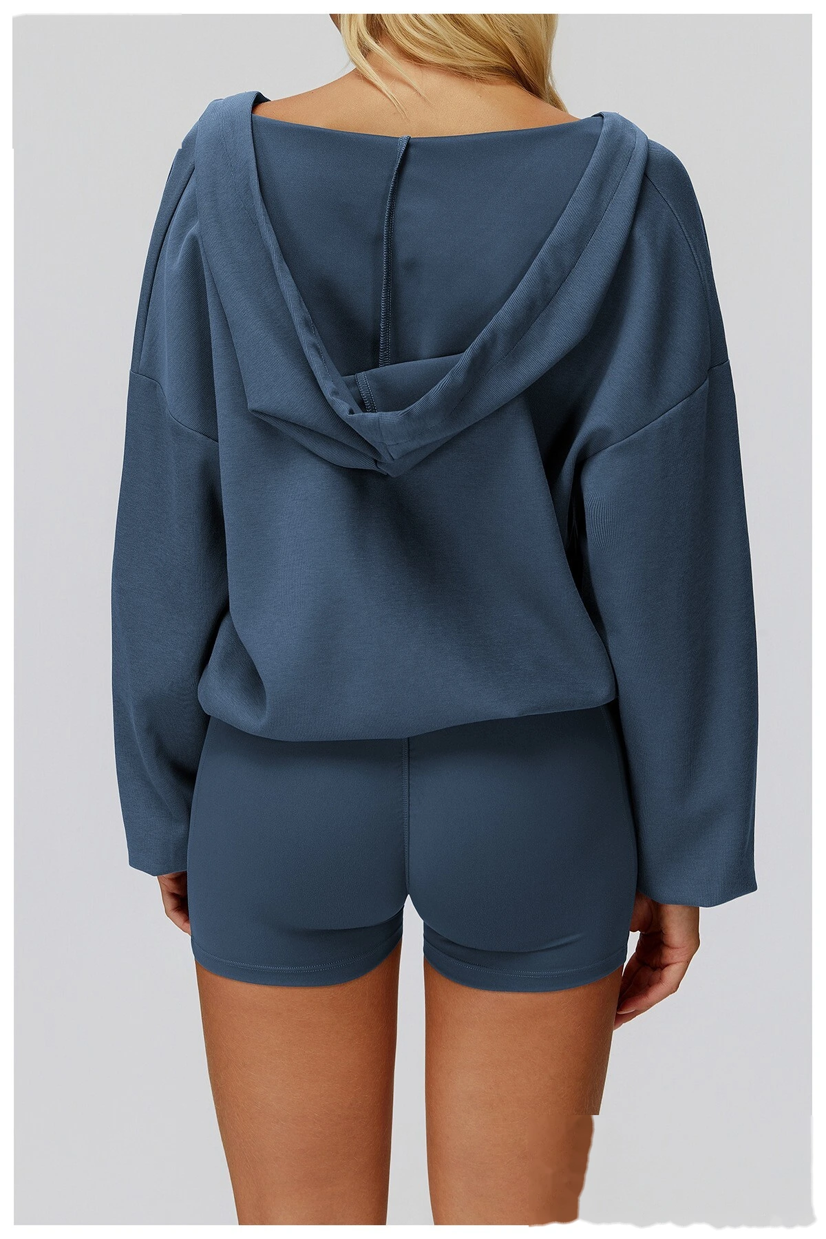 Custom new style hooded large V-neck loose and comfortable top, outdoor running sports sweatshirt detail