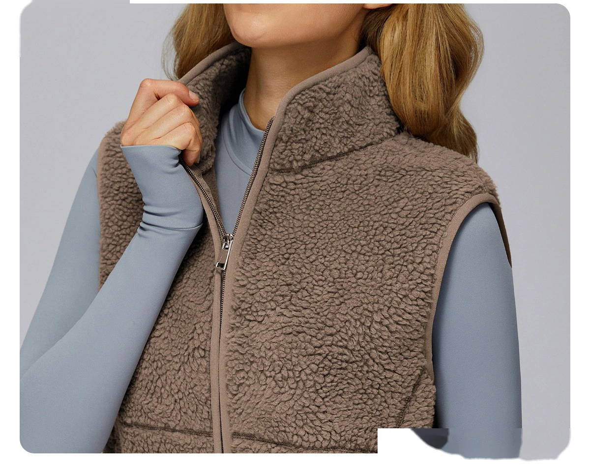 Customized velvet warm sports vest outdoor running fitness sleeveless vest vest detail