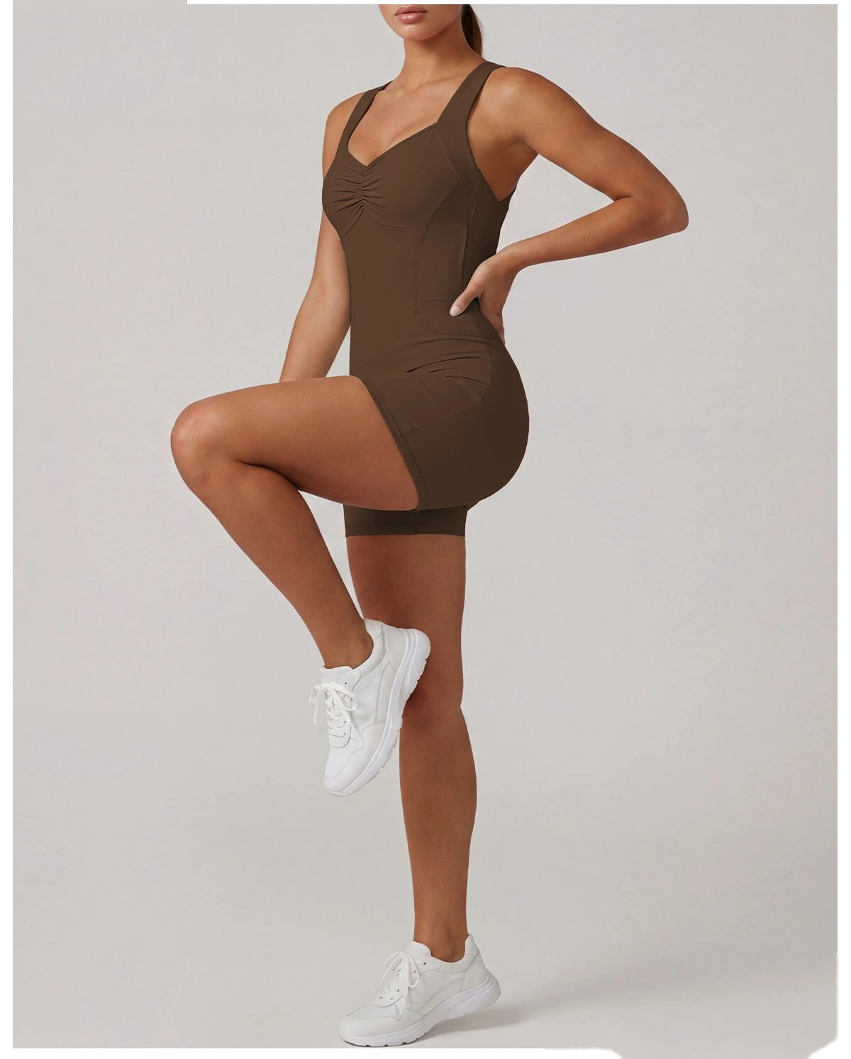 Custom European American Cross Back Shaping Jumpsuit, Sleeveless Waist & Hip Lifting Summer Yoga Bodysuit detail