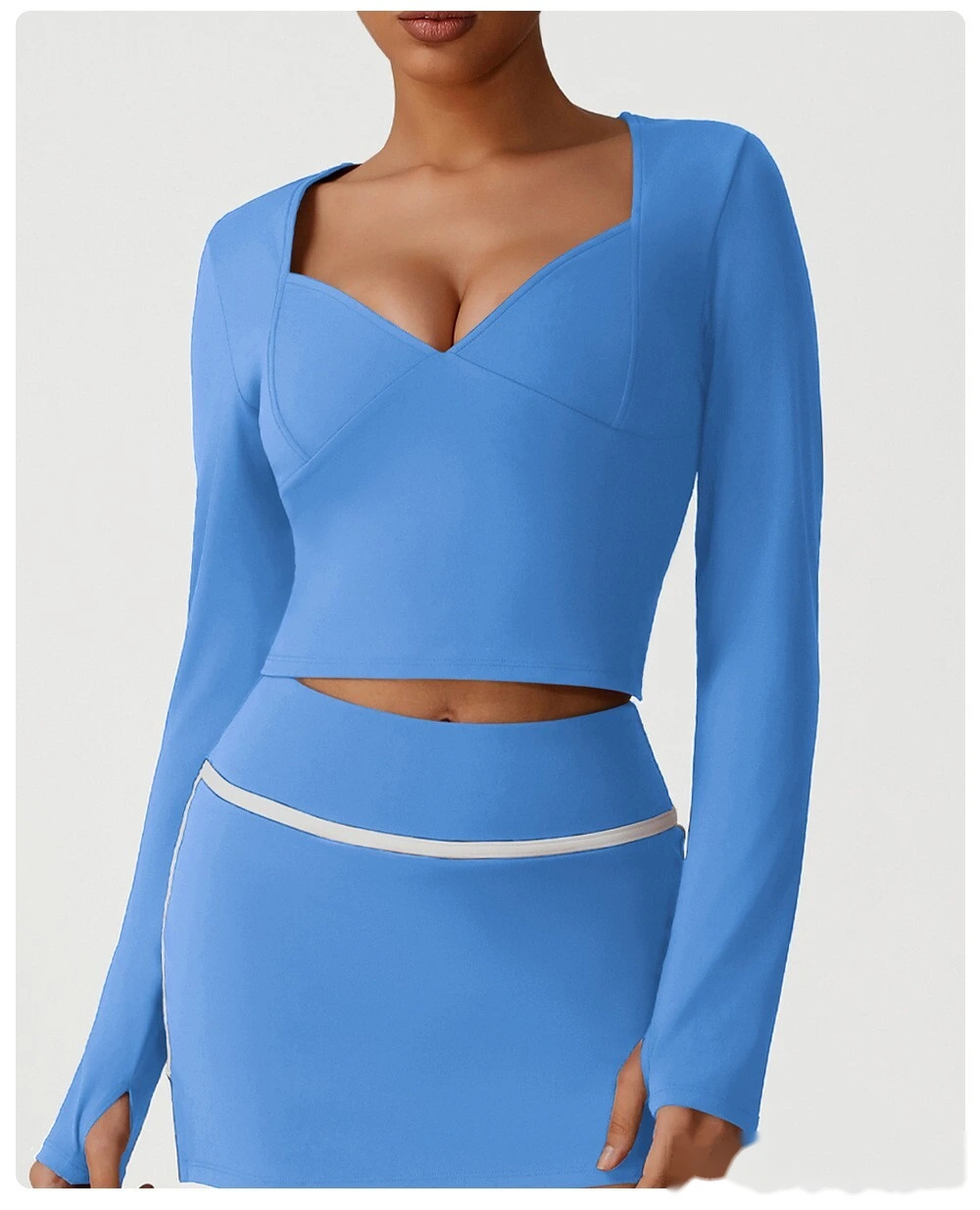 Customized European and American slim high-elastic yoga clothes long sleeve T-shirt sportswear detail