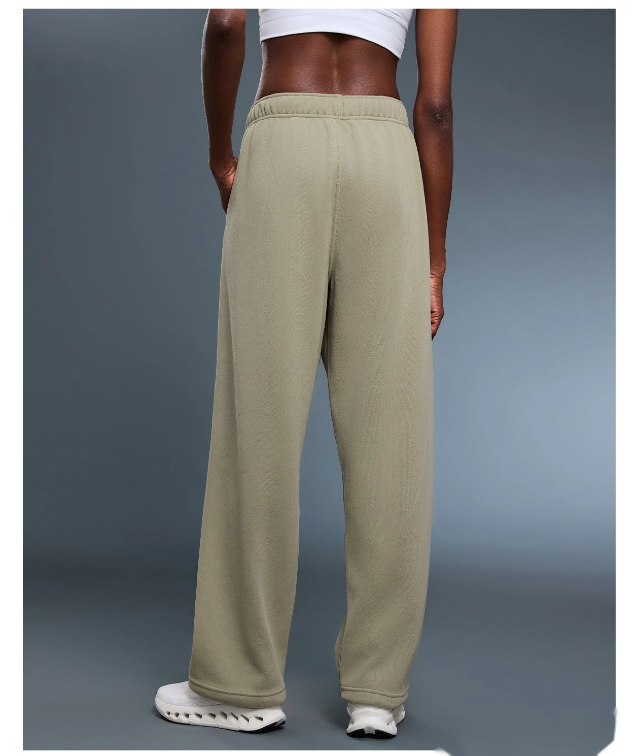 Customized velvet warm casual pants loose sports pants in autumn and winter ladies drawstring leg pants - allni detail