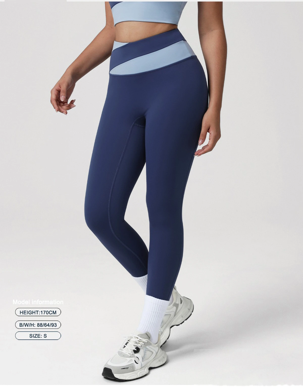 Custom Color-Block High-Waisted Butt-Lifting Yoga Pants - Women's Tight Leggings for Running & Fitness detail