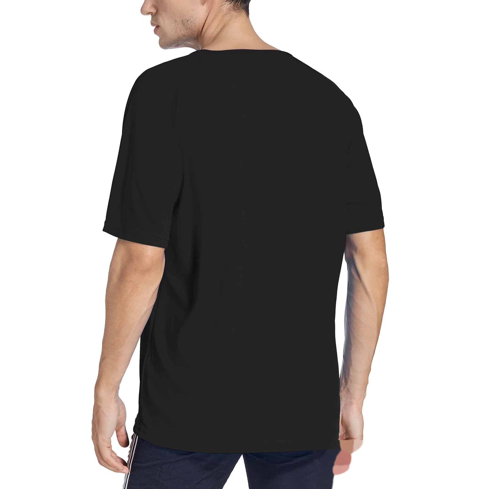 Men's summer breathable moisture absorption loose short-sleeved running outdoor sports quick-drying clothes T-shirt detail