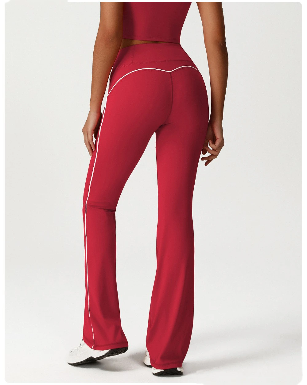 Custom micro-La leisure yoga pants women's new contrast running pants dance training fitness wide-leg pants detail