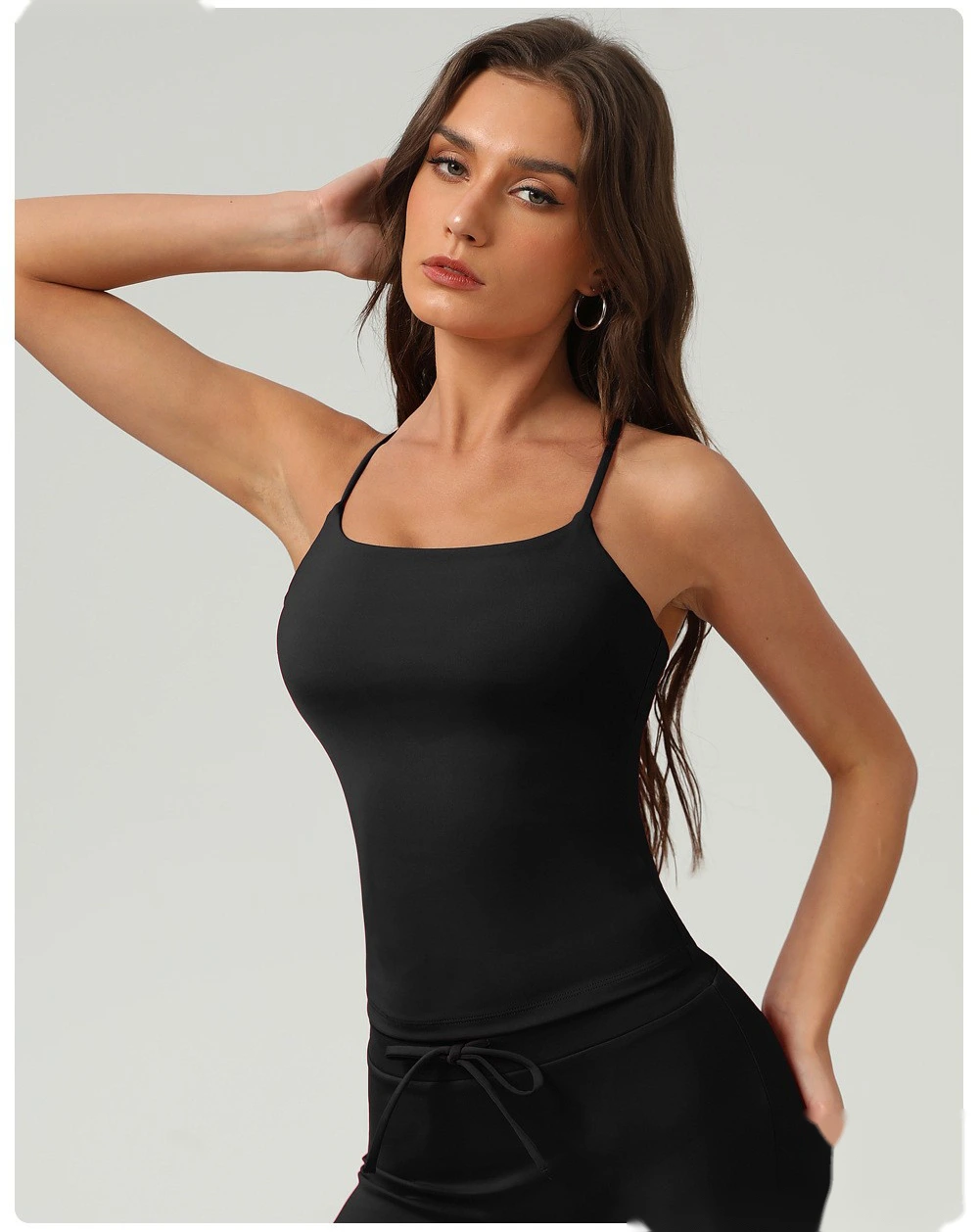 Beautiful back cross yoga jacket vest sports fitness clothes jacket running yoga clothes jacket vest detail