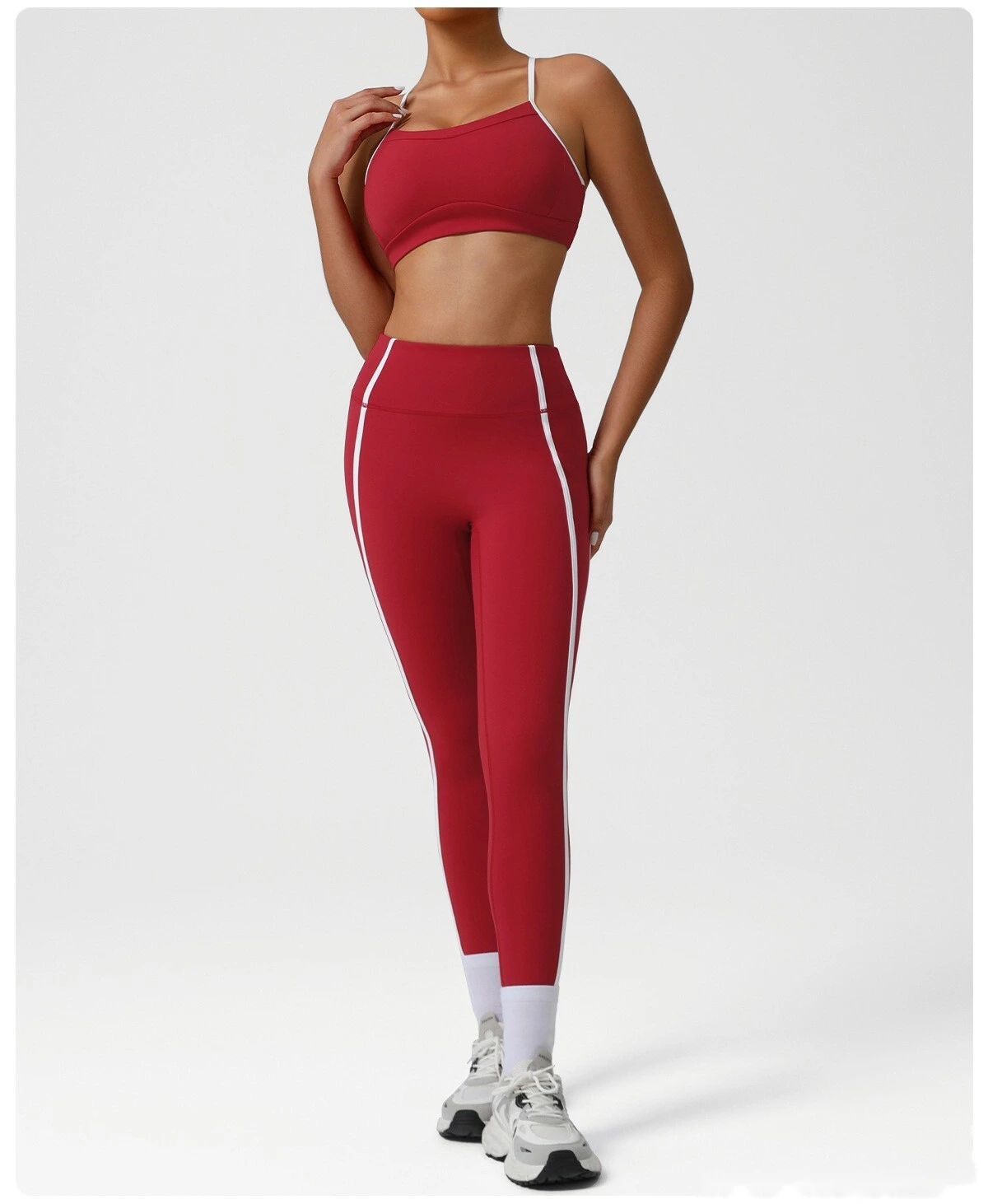 Custom-made high-waist sports tights Naked feeling yoga pants hip high elastic running fitness pants. detail
