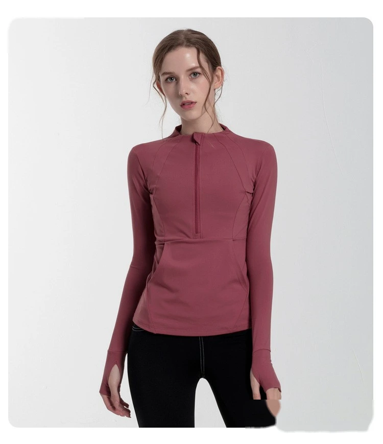Customized Slim-Slim Long Sleeve Fitness Jacket for Sports and Leisure Yoga detail