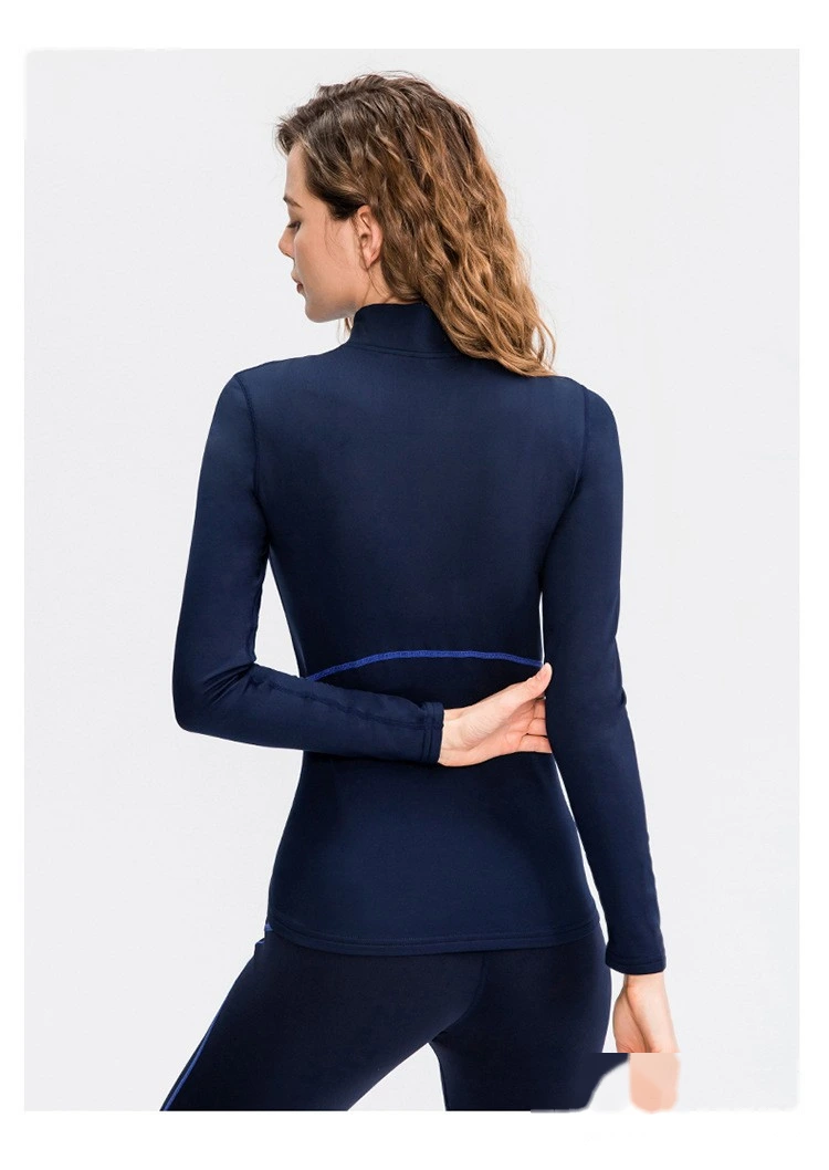 Quality Customized long-sleeved waist slimming slim running yoga fitness suit jacket Manufacturer detail