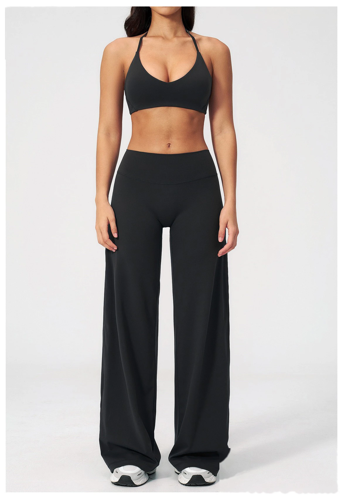 Slim Beauty Back Sports Bra Yoga Set, Casual Wide Leg Quick Dry Yoga Pants Fitness Suit for Women detail