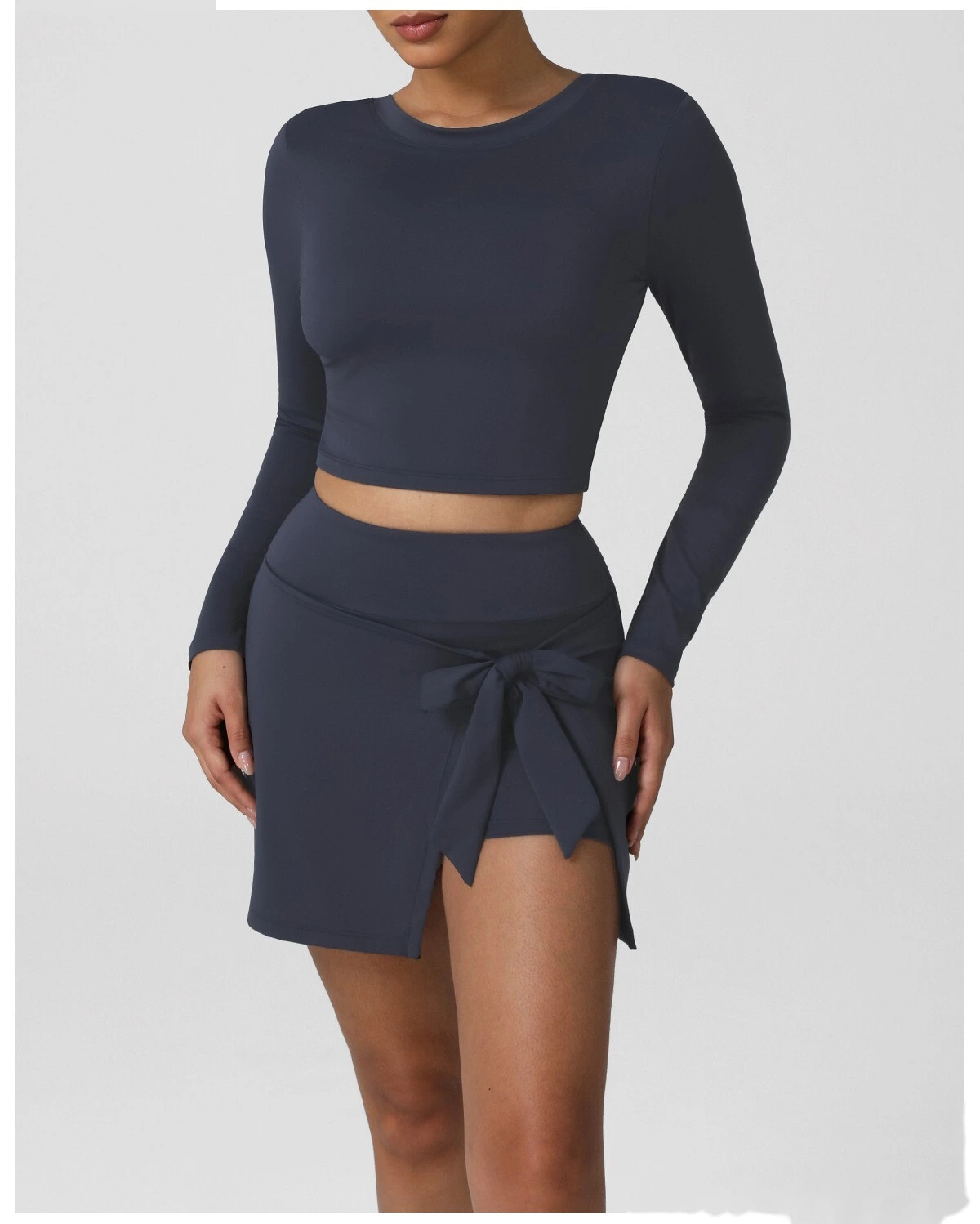 Custom yoga sports jacket backless sexy slim long sleeve female dance training fitness suit with pad. detail