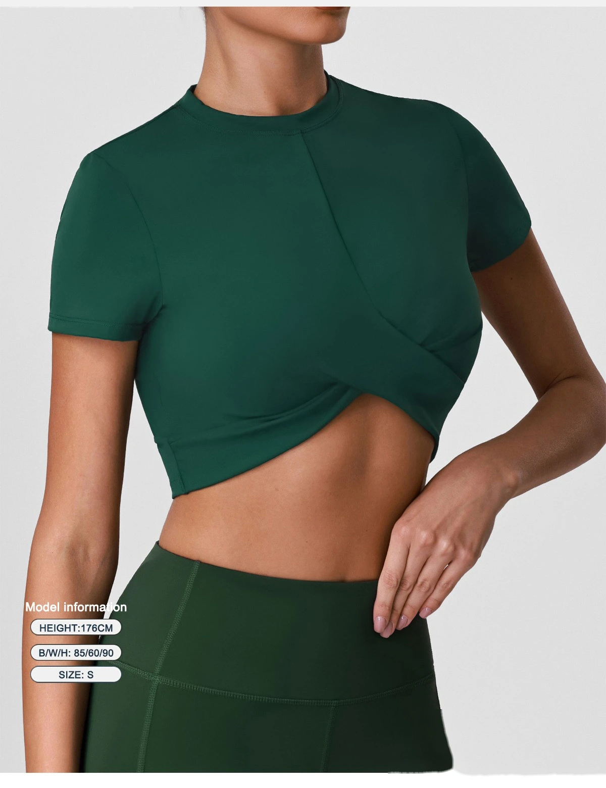 Women's Custom Waist Slimming Slim Fit Sports Fitness Short Sleeve, Casual Short Length Outdoor Yoga Top T-Shirt detail