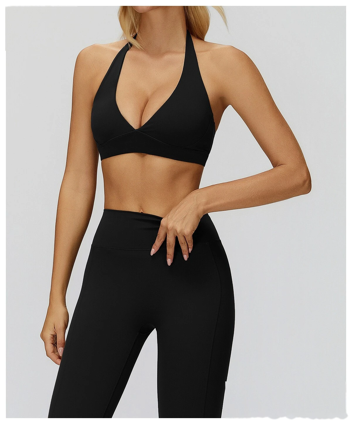 Customizable Women's High-End Yoga Bra | Halter Beauty Back, Supportive for Fitness & Gym detail