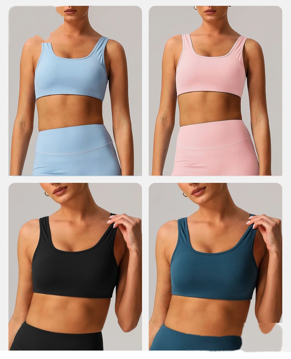 Custom tight yoga vest sports bra shockproof high elastic running outdoor fitness clothes women detail