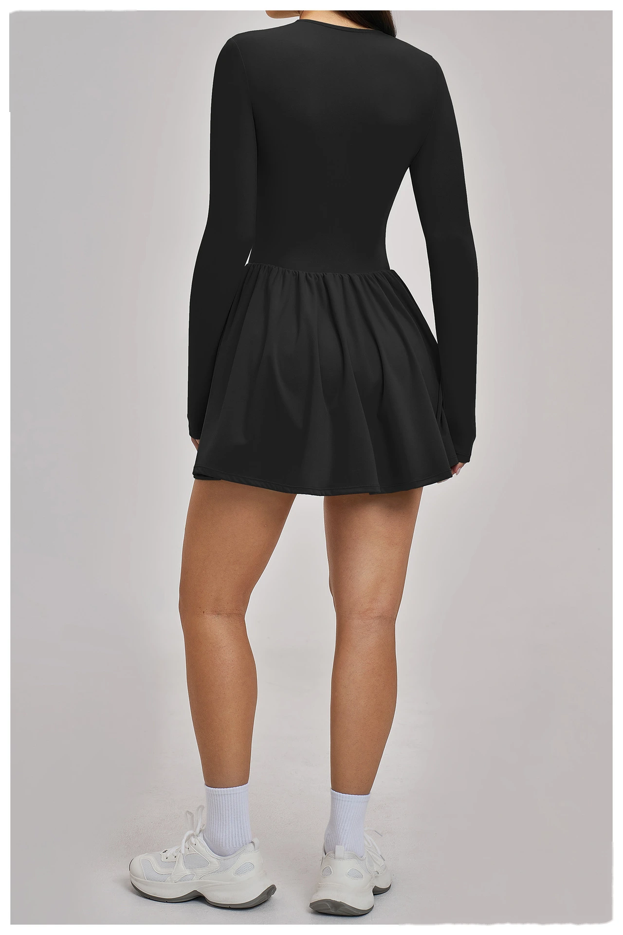 Custom Women’s Fake Two Piece Tennis Skort High Waist Running Workout Skirt with Built-in Shorts detail