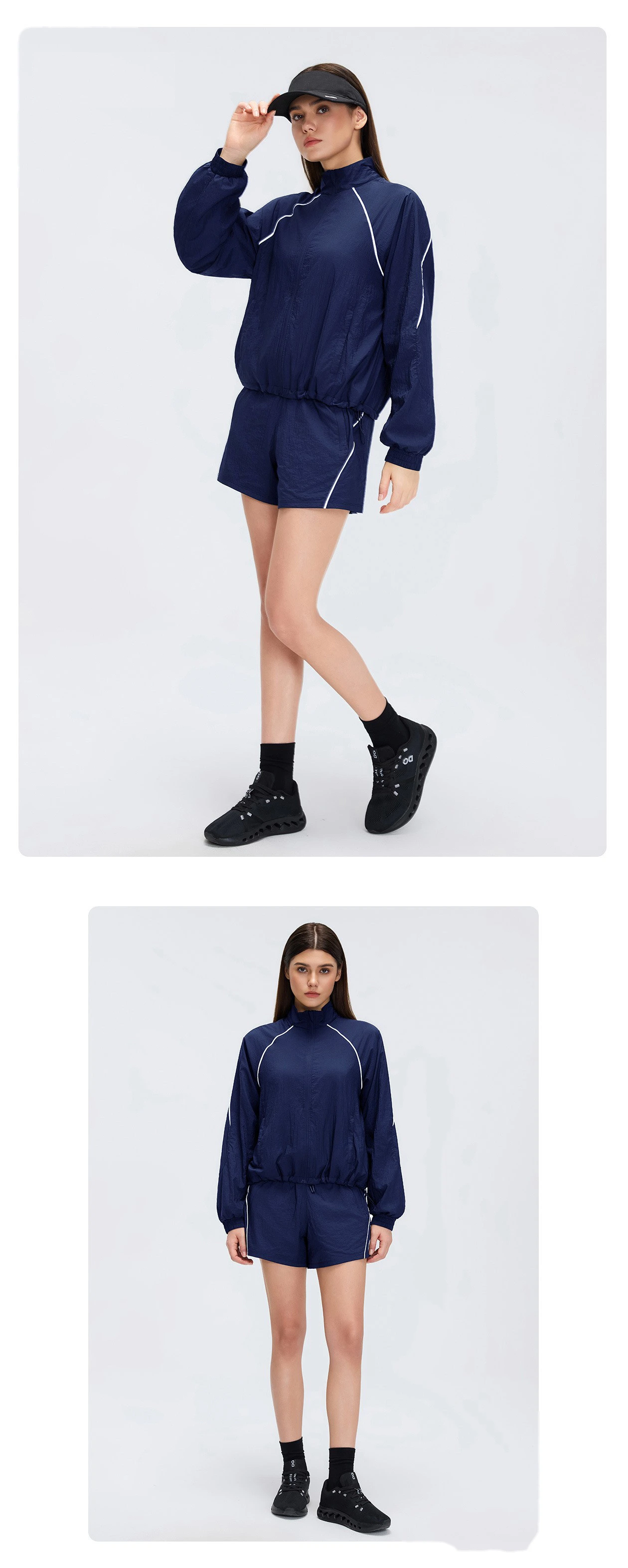 Women’s Spring Summer Light Jacket Outerwear Breathable Casual Running Fitness Tracksuit Set detail