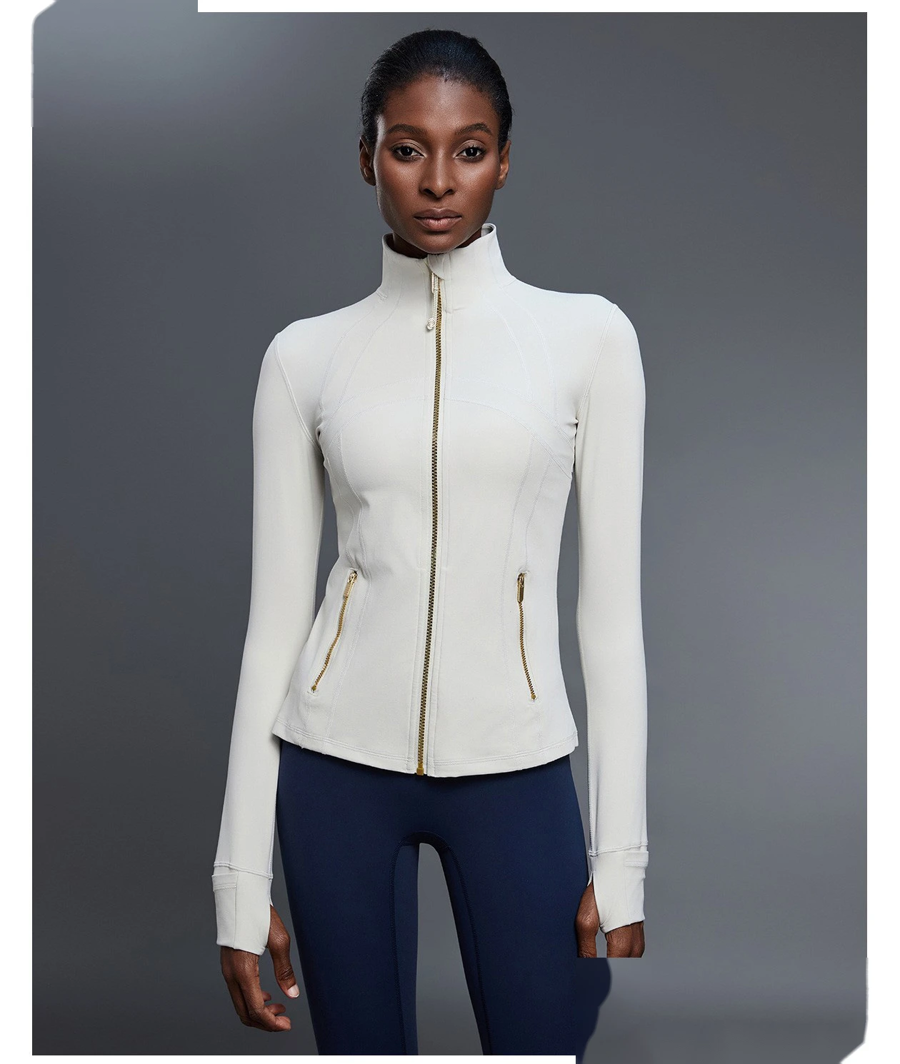 Women's Fall Yoga Jacket, Long Sleeve Stretchy Slim-Fit Outerwear for Outdoor Running & Fitness detail