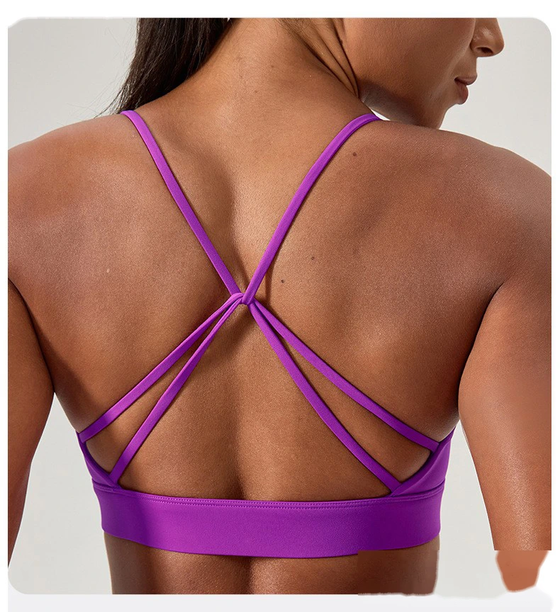 Custom Women's Feminine Beauty Back Yoga Bra | Push-Up, Shock-Absorbing, for Fitness & Running detail