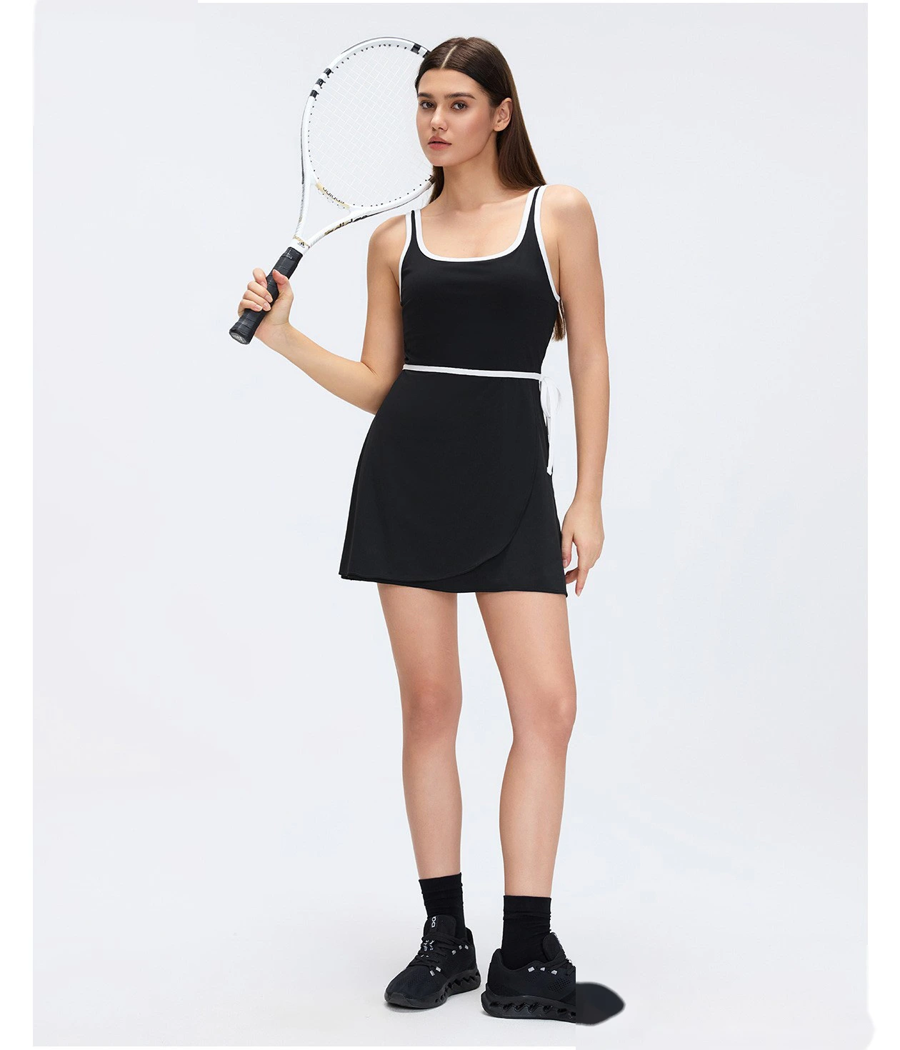 Custom Women's Active Dress with Built-in Bra & Open Back - Breathable Anti-Exposure Yoga Tennis Skort for Fitness detail