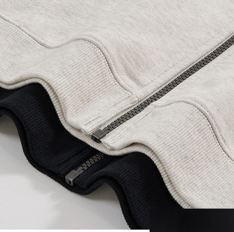 Customized spring and autumn cotton terry collar zipper cardigan jacket loose sports suit for boys and girls detail
