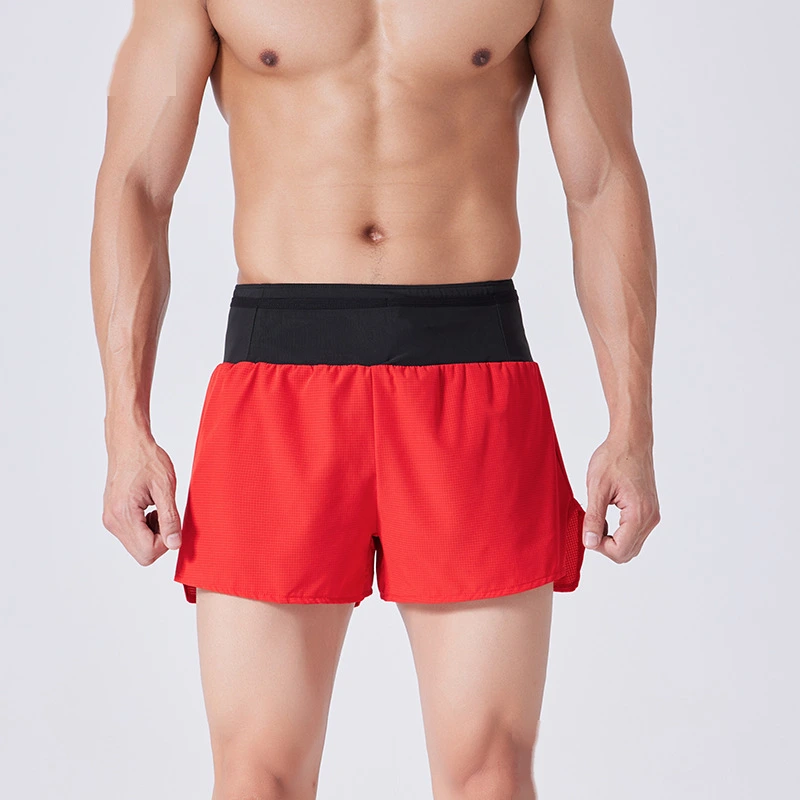 Men 2 in 1 running quick dry sports shorts basketball track shorts detail