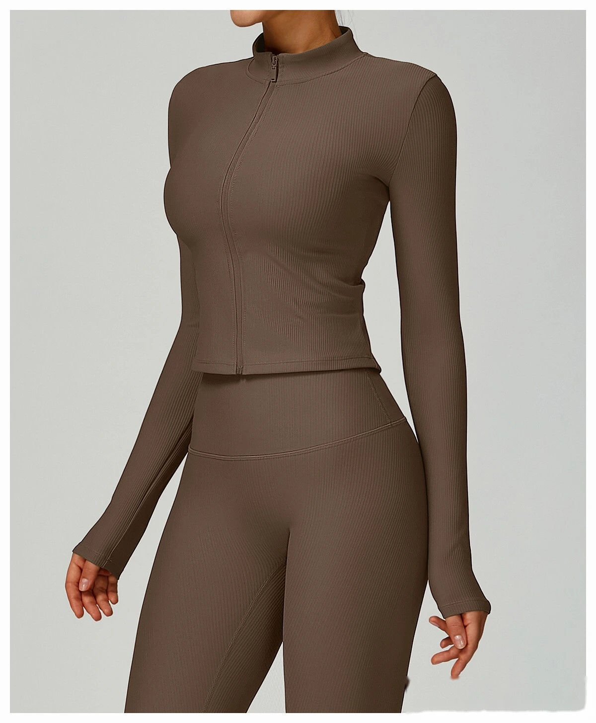 Custom-made stand-up collar slim yoga coat slim outdoor coat running fitness coat detail