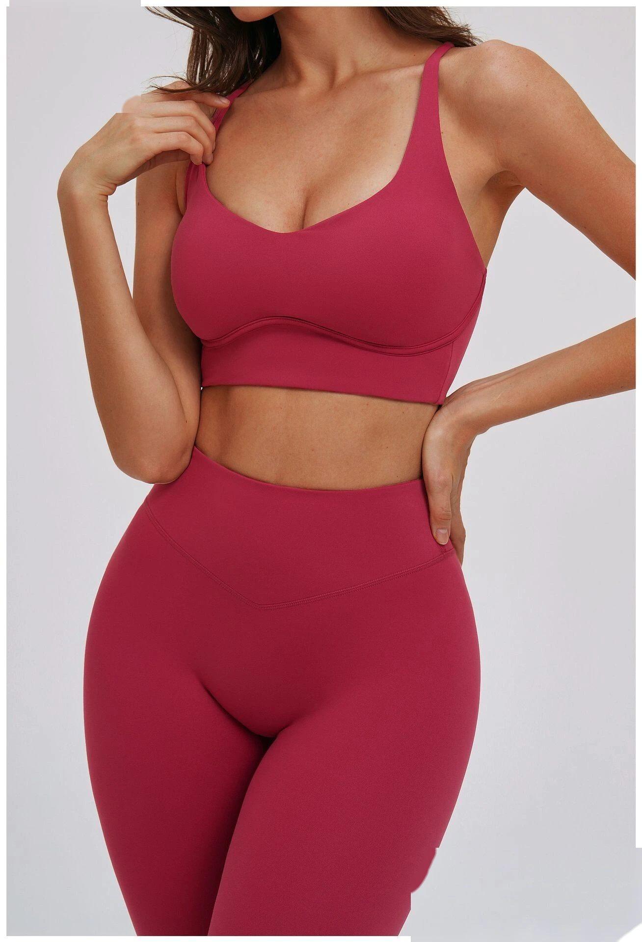 Custom Cross Cutout Yoga Sports Bra - Women's Open Back Tight Shockproof Running Bra detail