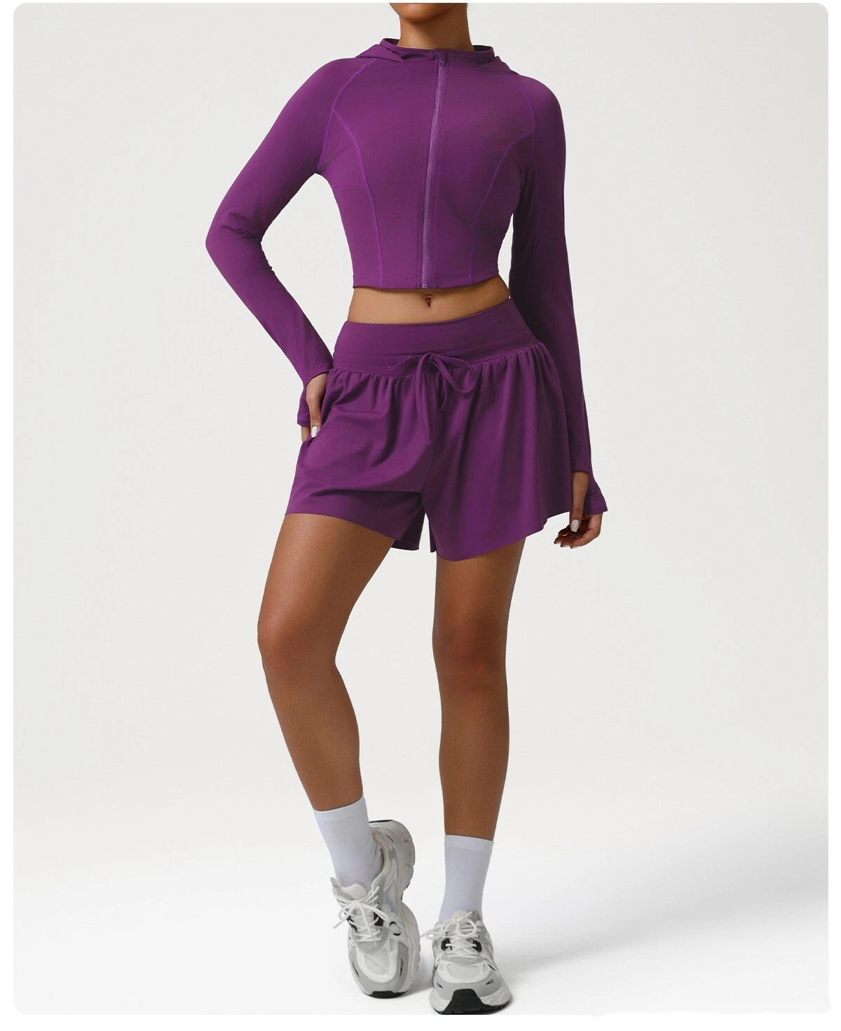Customized loose nude shorts, high waist and abdomen, leisure yoga pants and anti-exposure fitness shorts - allni detail