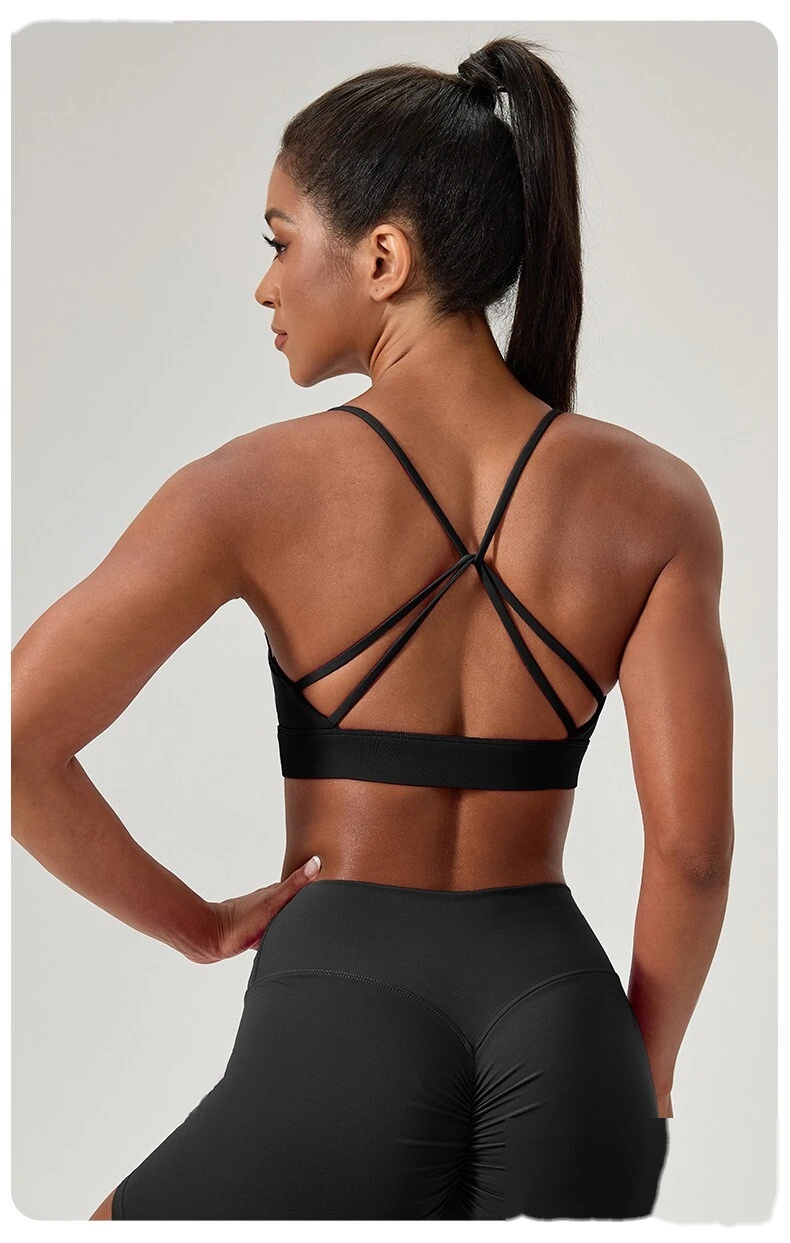 Custom Women's Feminine Beauty Back Yoga Bra | Push-Up, Shock-Absorbing, for Fitness & Running detail