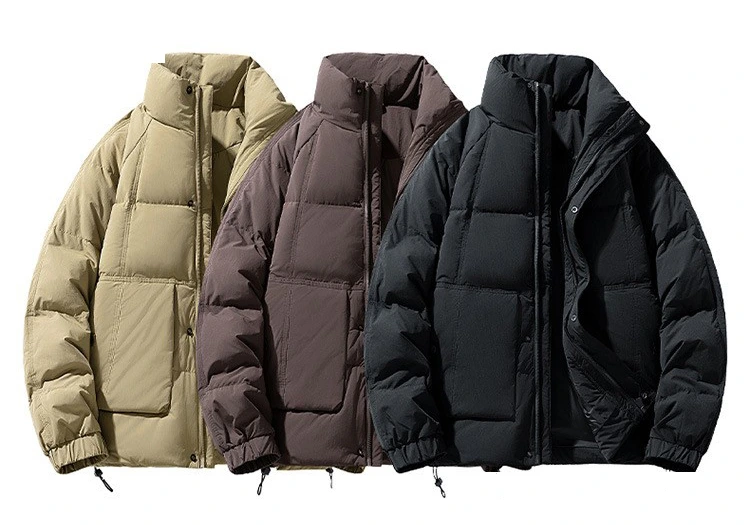 Custom hooded down jacket big pocket fashion Joker trend jacket for men and women. detail