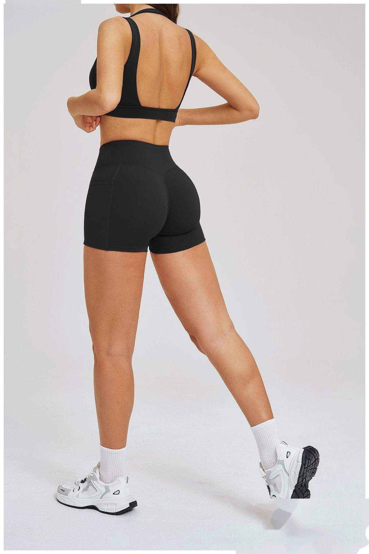 Premium Nude Sensation Sports Bra Women Custom Elegant Open Back Yoga Running Workout Bra detail
