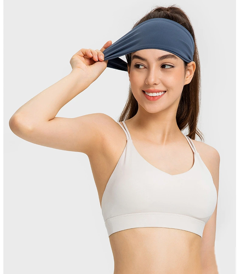 Yoga exercise headband with fitness running knitted sweat-absorbent belt quick-drying wide headband detail
