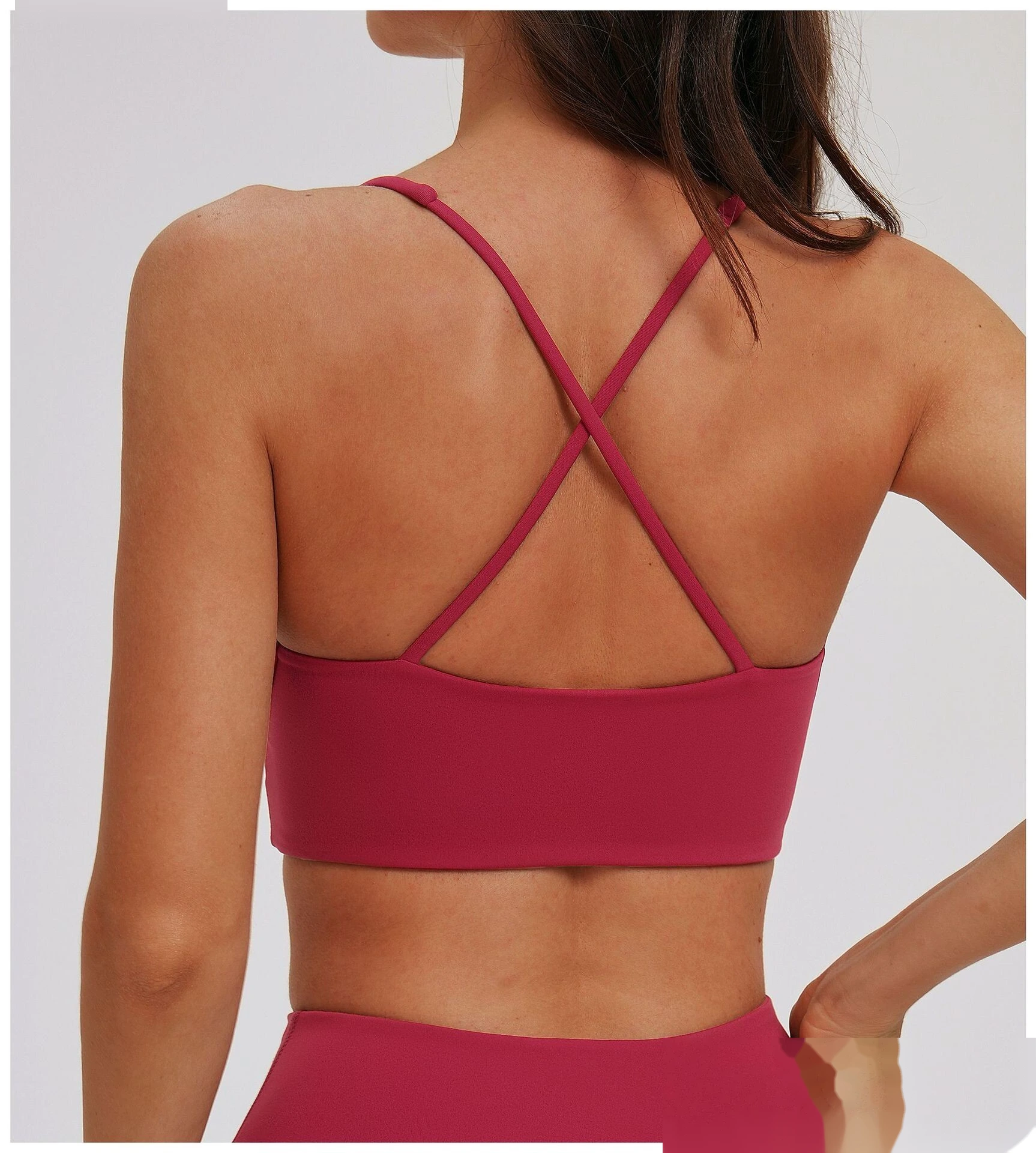 Custom Cross Cutout Yoga Sports Bra - Women's Open Back Tight Shockproof Running Bra detail