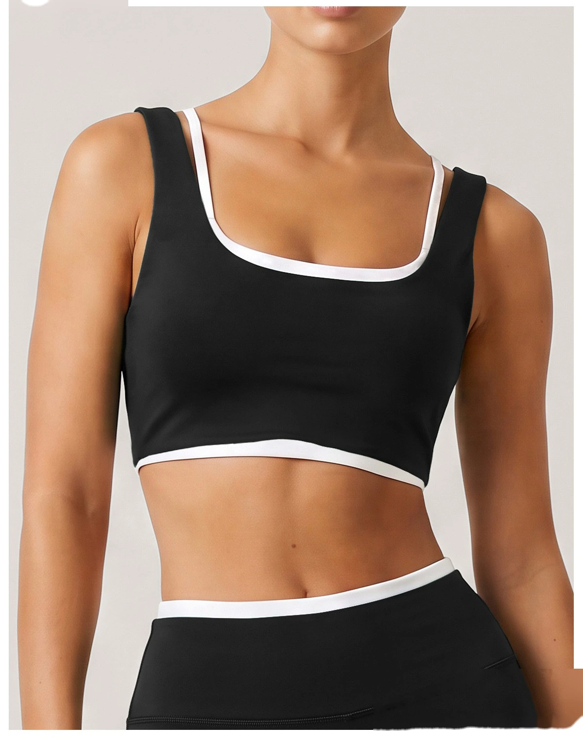 Summer Beauty Back Sports Bra, Seamless Cross Back Yoga Vest, Medium Support Fitness Top for Indoor Training detail