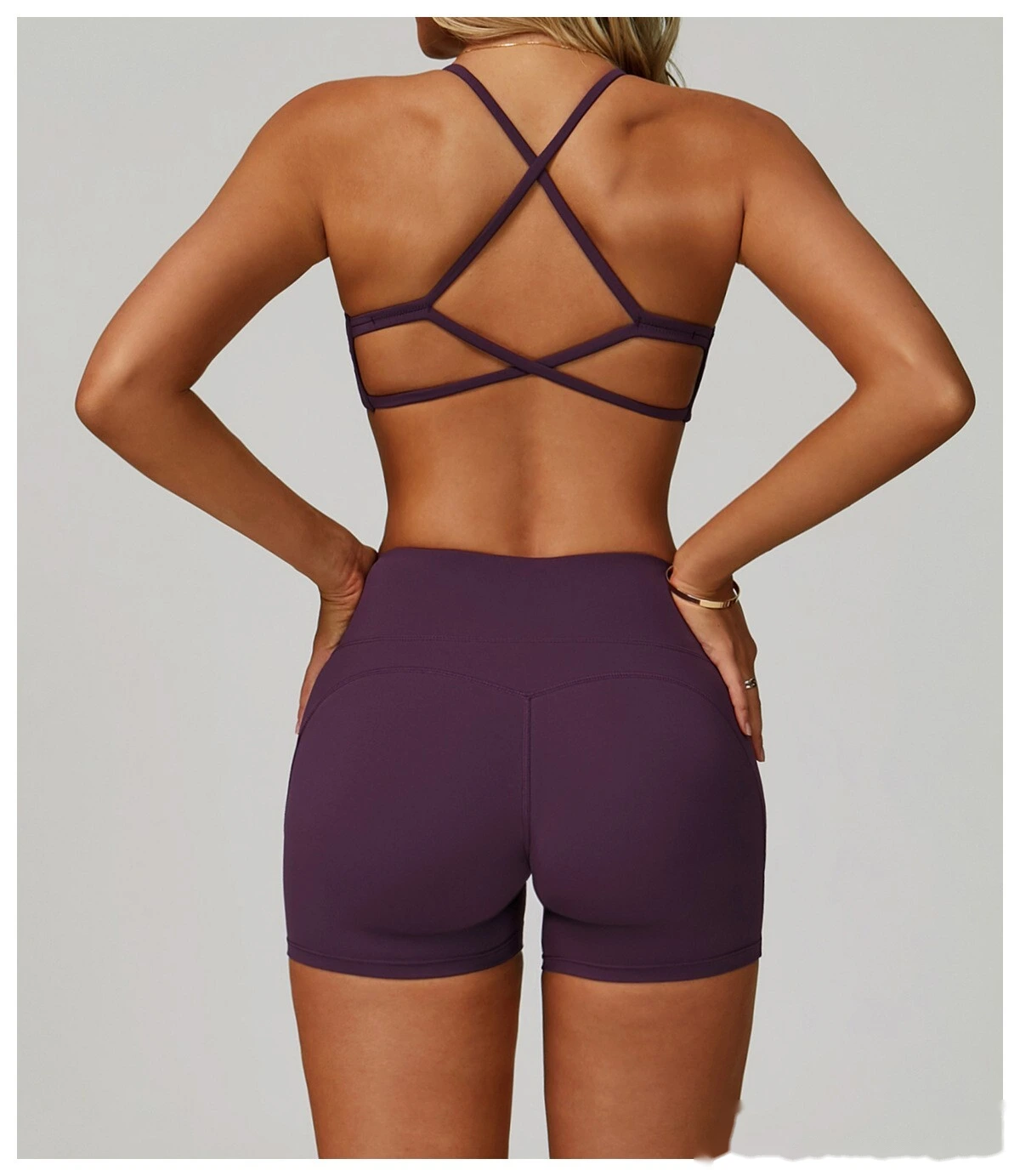 Customized yoga bra quick-drying cross-back high-strength fitness clothes leisure running sports bra detail