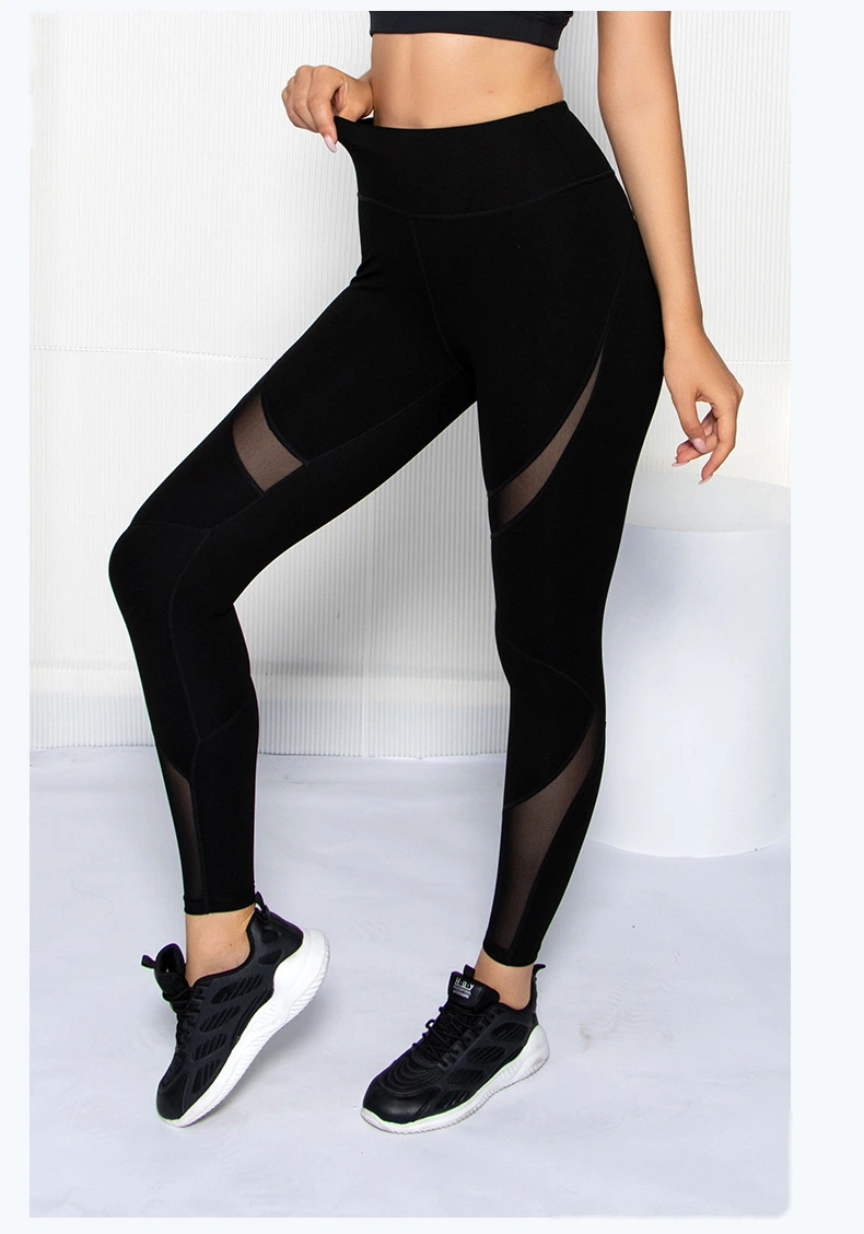 Womens high waisted mesh leggings butt lifting fitness pants detail