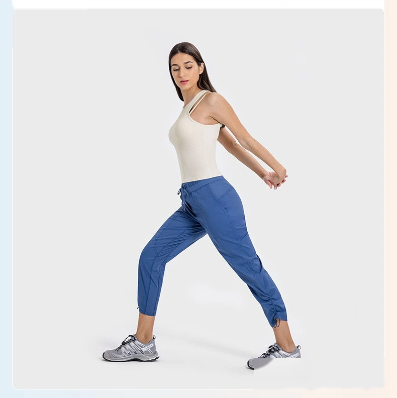 Customized rib new breathable I-shaped back yoga vest with chest pad female fitness bra top detail