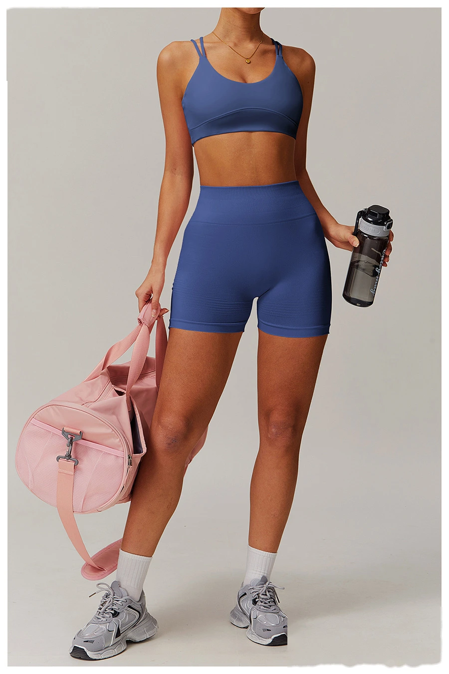 Custom Seamless High-Waisted Yoga Shorts - Women’s Butt-Lifting Peach Hip Tight Fitness Running Shorts detail