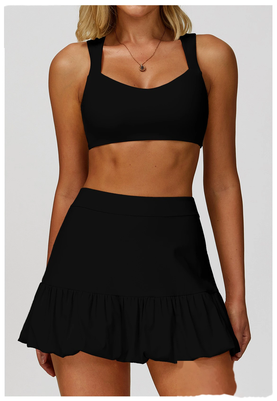 Customized soft yoga bra women's fitness running shoulder strap underwear hollow back sports bra detail