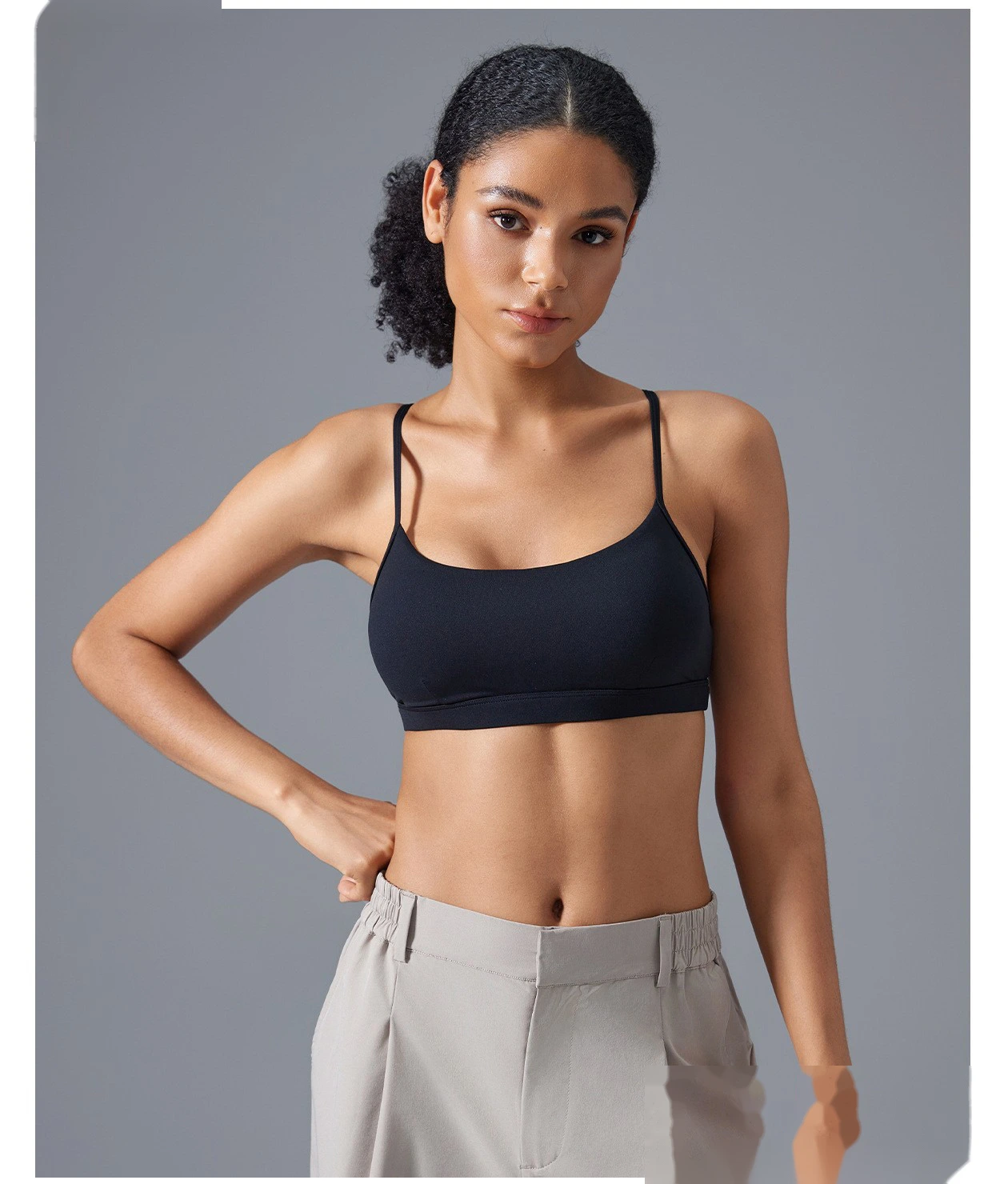 Customized adjustable shoulder strap beauty back sports bra women's running shock-proof fitness bra yoga detail