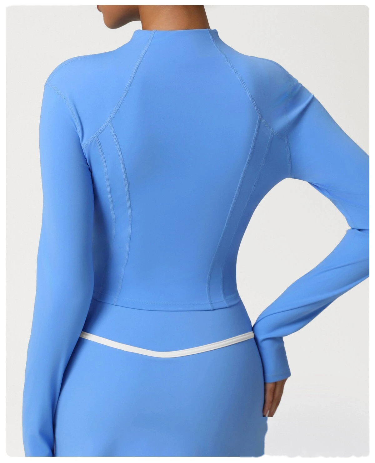 Custom autumn and winter Europe and the United States tight-fitting yoga fitness jacket women. detail